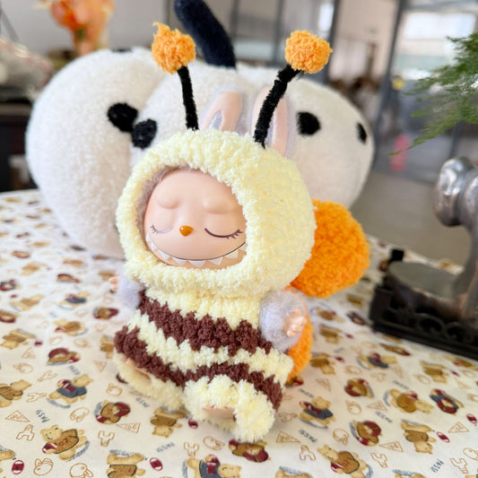 Macaro Pure Hand-made Bee suit Vinyl Blind Box Rab Cloth Clothes Pendant LABUBU Hand-made Replacement