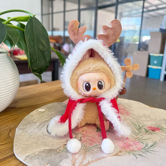 Only clothes] 17CM pendant Labu cloth Christmas clothes LAUBU sit party doll antler cape