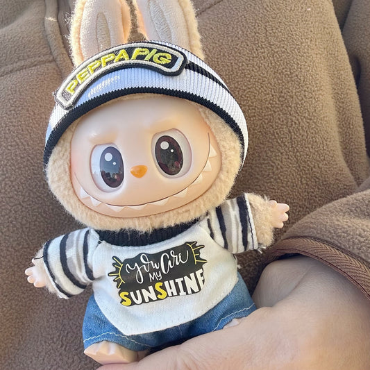 Only clothes] LABUBU wear for the key chain pull cloth doll clothes hair band hat cute little boy suit