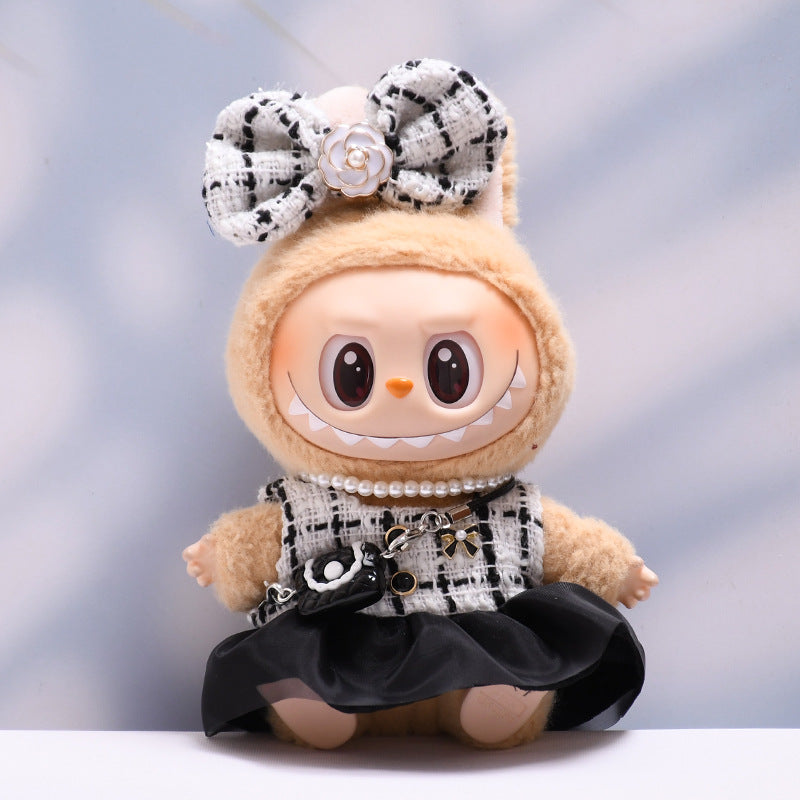 Only clothes] the first and second generation Labubu pendant clothes small fragrant style suspenders skirt cloth cloth doll clothes