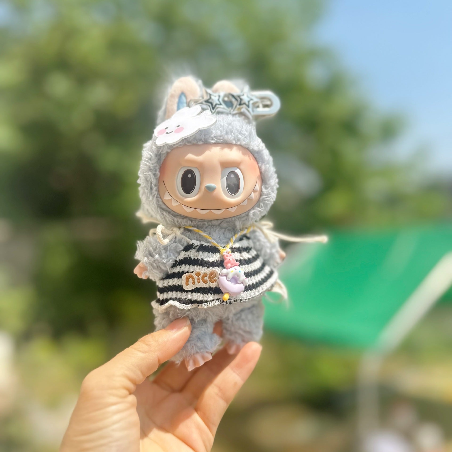 Only clothes] 15CM pull cloth spicy strip key chain pull cloth adventure suit hair band Denim skirt cute