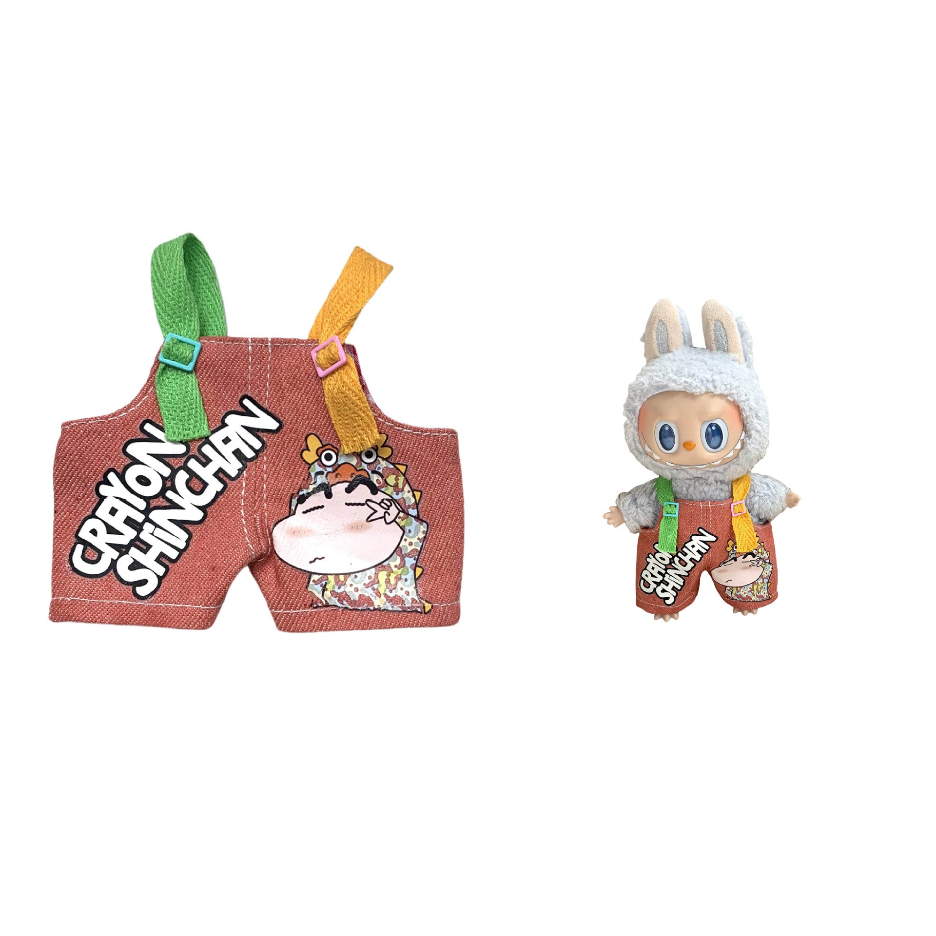 Labubu Doll Crayon Shin-chan Overalls Outfit with Accessories for 17cm Doll