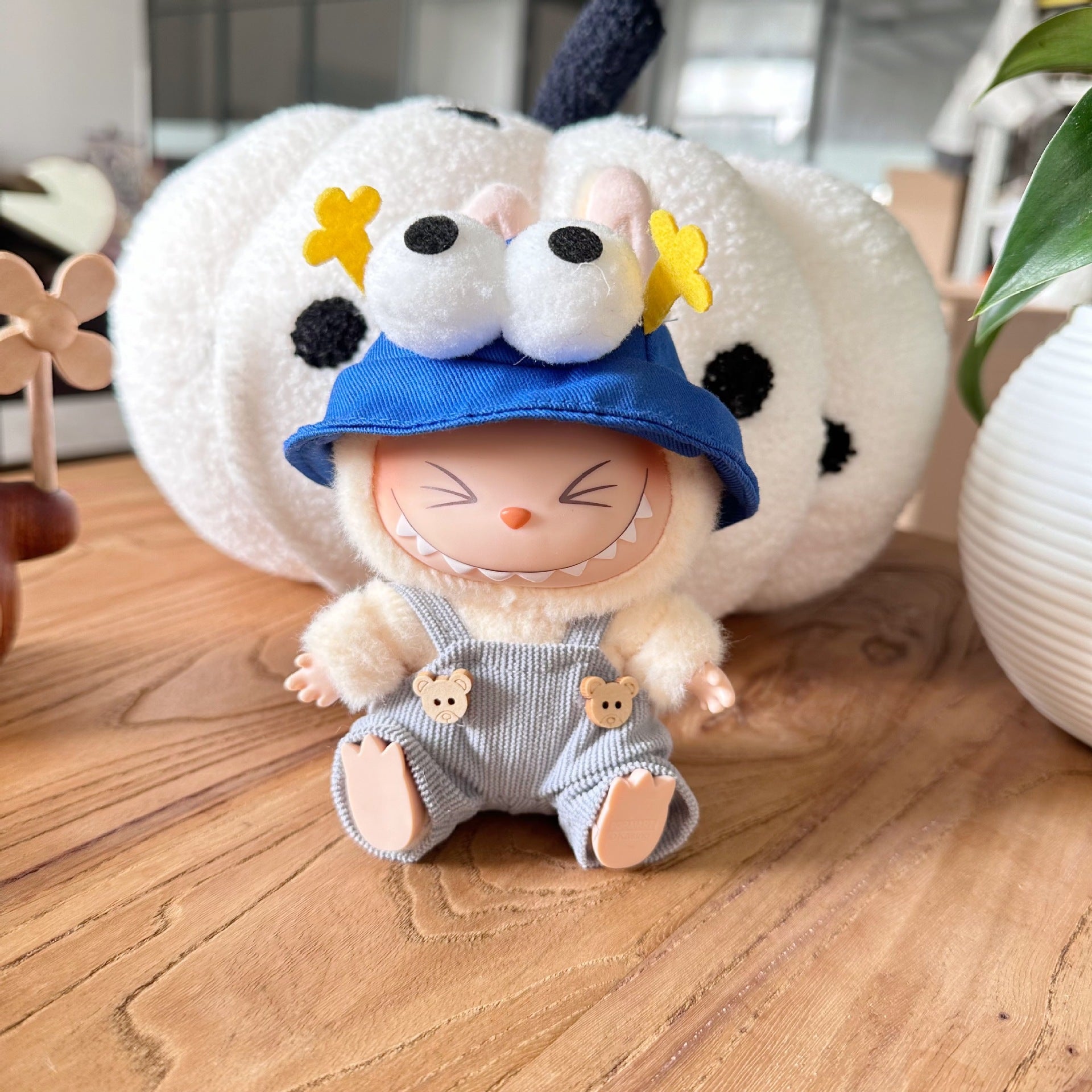 Only clothes] second generation blind box labubu doll clothes pull cloth sit party doll for small suspenders
