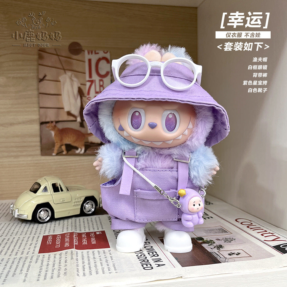 [Only for Baby Clothes] Baseball Uniform Labubu Baby Clothes 17cm Macaron Labubu Clothes First, Second and Third Generation Replacement