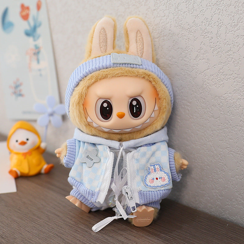 LABUBU Sitting Party Doll Rab Bub Macaron 2nd Generation Sitting Vinyl Doll Dress Dress for Dress