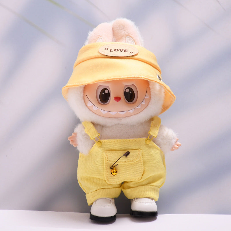 Only baby clothes] one or two generation pendant labubu clothes colorful pocket suspenders pants hat suit cloth baby clothes