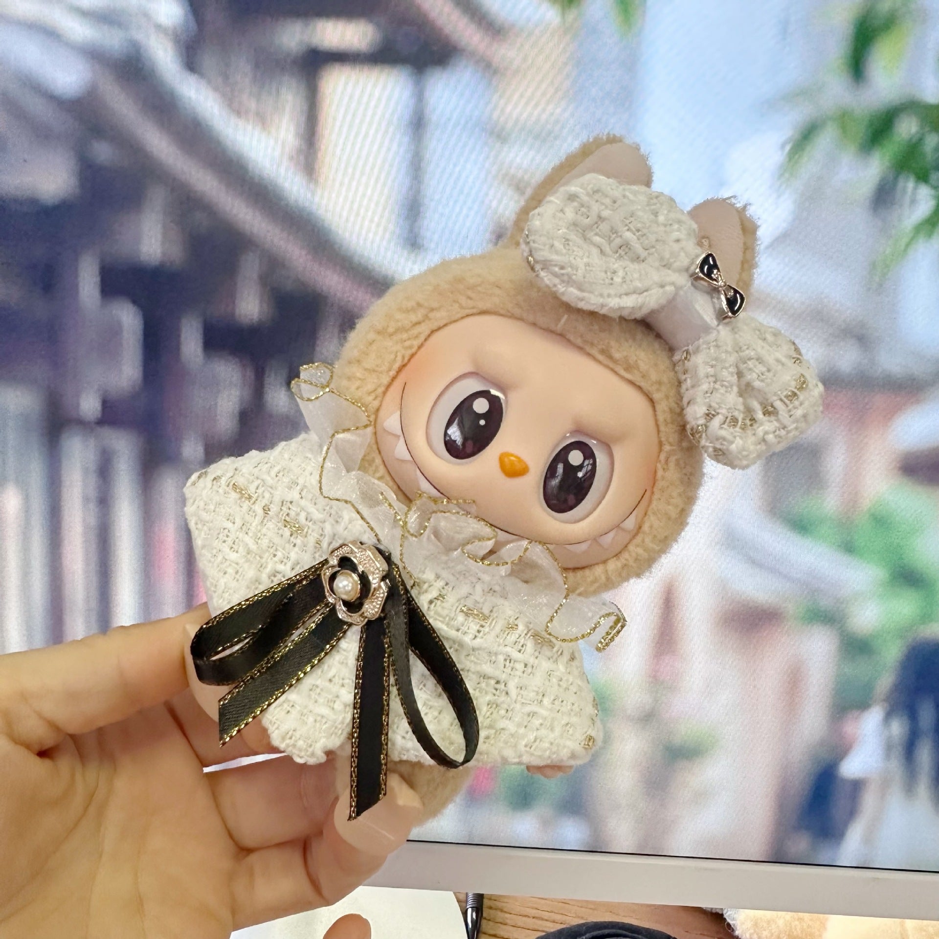 Only clothes] the first and second generation of blind box Rab cloth doll clothes LABUBU suit for the lady's fragrant wind small waistcoat