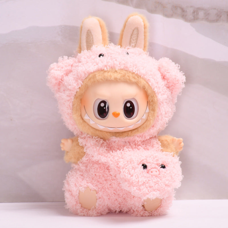 Clothes Only] Second Generation Blind Box Sitting Party Rab Cloth Pendant Clothes Cute Plush Animal Series jumpsuit