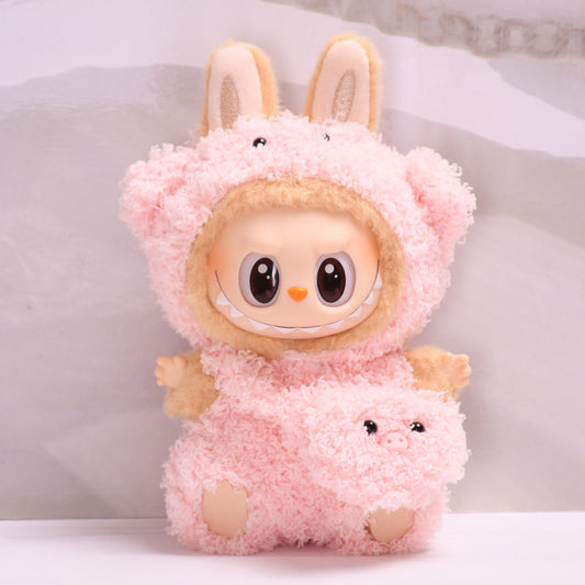 Clothes Only] Second Generation Blind Box Sitting Party Rab Cloth Pendant Clothes Cute Plush Animal Series jumpsuit