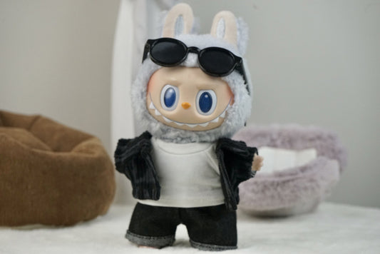 17cm Labubu Doll Retro Street Sweet Outfit Set