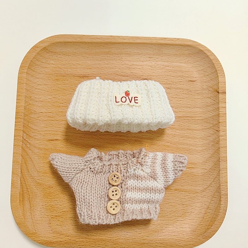17cm Rab cloth doll clothes labubu plush doll clothes doll sit generation 2 generation hat sweater