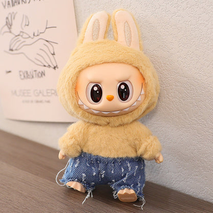 Generation One and Two Rags Clothes Labubu Blind Box Keychain Vinyl Doll Sweater suit Hat Shoes Glasses