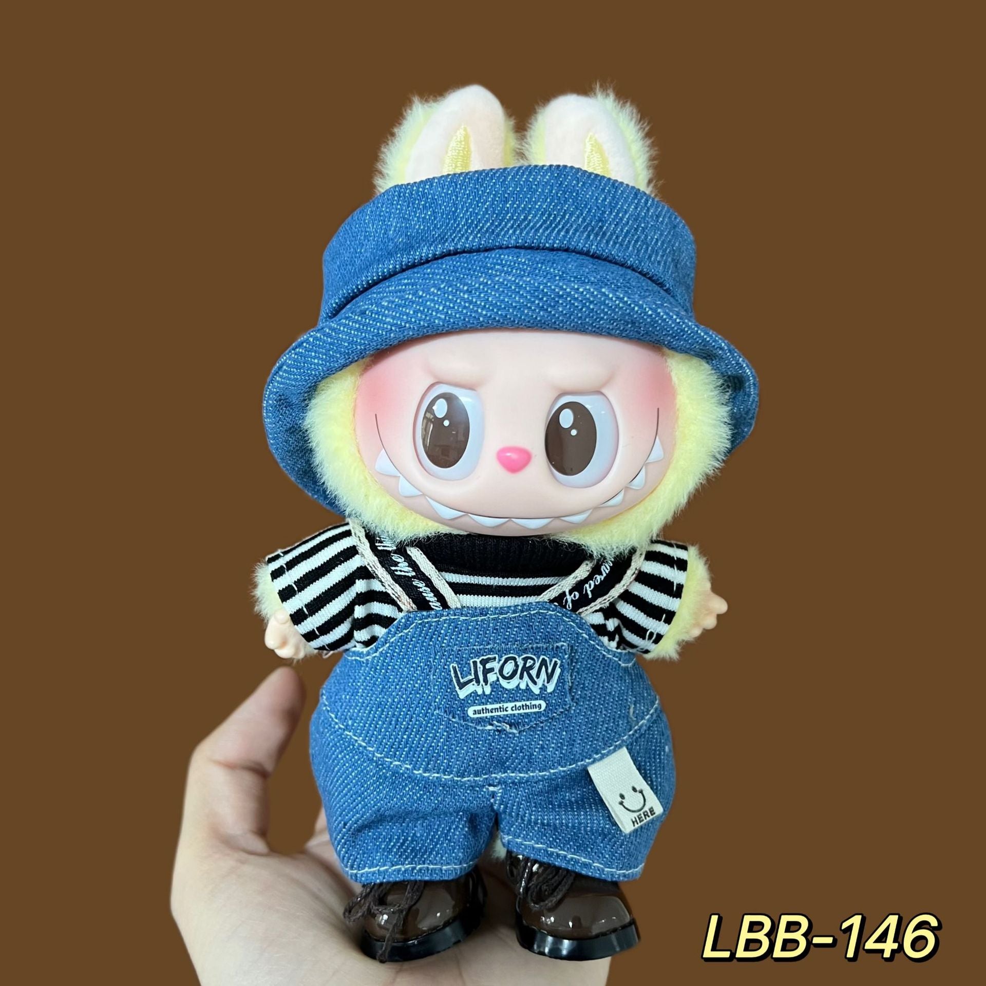 [Only Clothes] 17cm Blind Box Labubu Handmade Frog Piggy Stuffed Christmas Suit Labubu Hanging