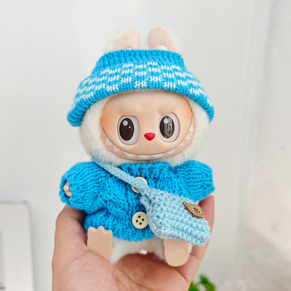 Labubu Doll Outfit - 17cm Sweater, Skirt & Accessories Set
