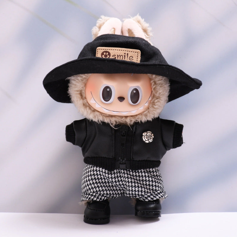 Only clothes] one or two generation pendant cloth cloth clothes black jacket coat houndstooth skirt LABUBU doll clothes