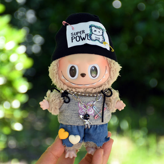 Labubu Doll Cool Vest Outfit for 17cm Vinyl Dolls