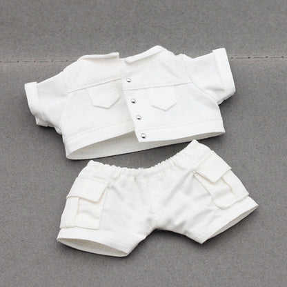Pendant Labubu Doll Coat One, Two and Three Generation Labubu Doll Denim Jacket Coat Pocket Pants suit