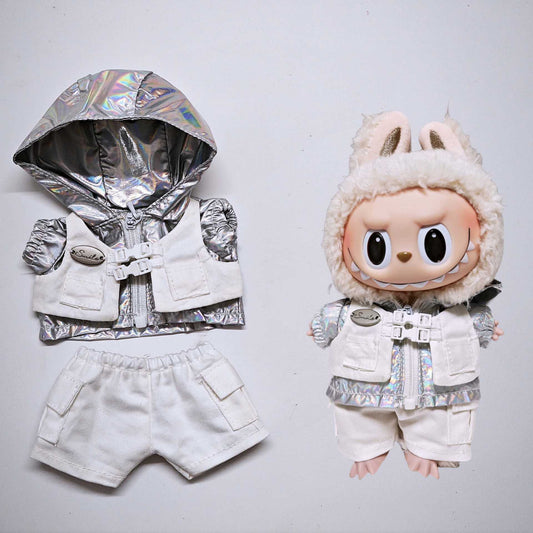 Labubu Silver Windbreaker Outfit for 15cm & 17cm Dolls