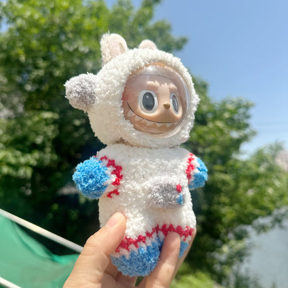 Only clothes] 17CM blind box cloth clothes pink small fragrant wind suit key chain LABUBU for blue skirt