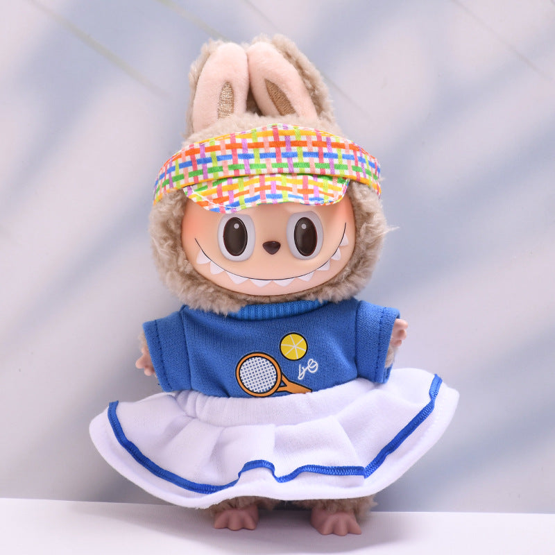 Only clothes] one, two and three generations of pendant cloth cloth clothes academic style T-shirt pants suit labubu doll clothes