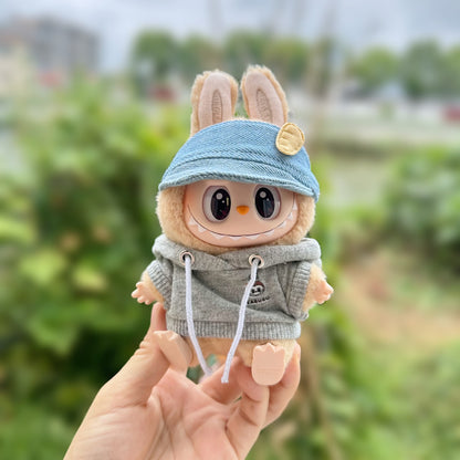 Clothes Only] Second Generation Pendant Rab Sit Party Series Doll Doll Hooded Sweatshirt LABUBU Clothes