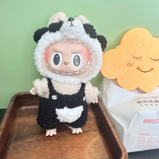 Clothes only] 17CM pendant cloth cloth clothes keychain LABUBU pure handmade panda doll clothes suit cute