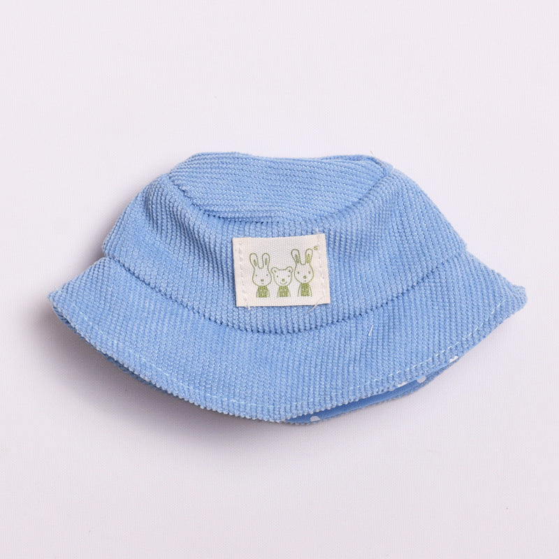 Only hat] 17cm cloth cloth pendant clothing accessories hat cap key chain labubu doll accessories