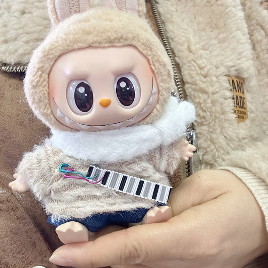 Only clothes] pendant LABUBU clothes one or two generation blind box pull cloth doll for Denim cocoa three-piece set