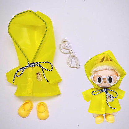 Labubu Doll Raincoat Outfit for 15cm & 17cm Dolls - Macaron Style