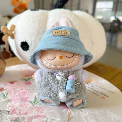 The first and second generation of rabu cloth clothes sit party doll clothes fashion teddy circle velvet vest suit LABUBU