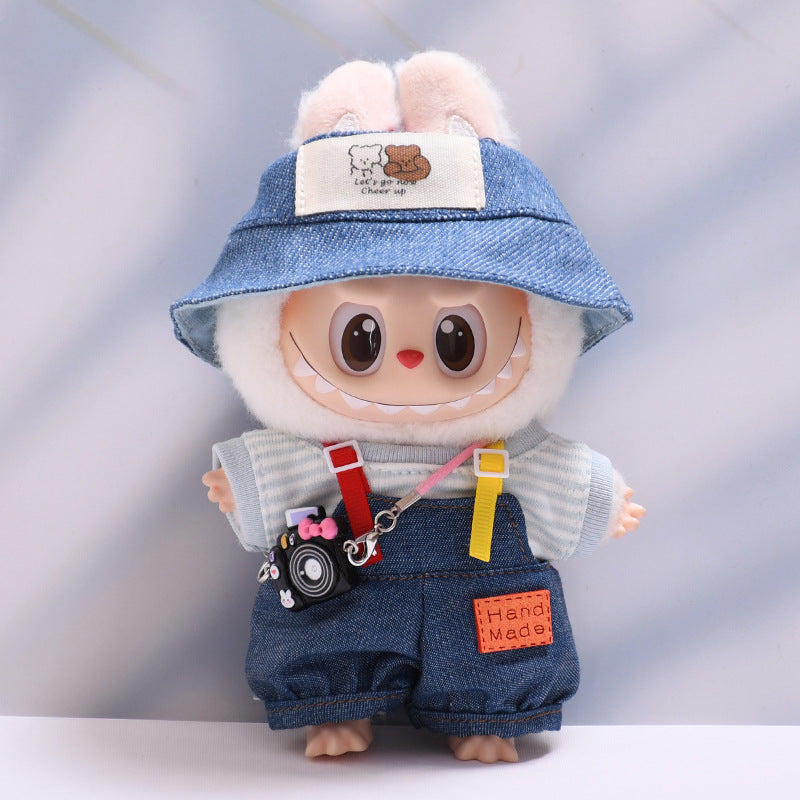 Only baby clothes] one, two and three generations of pendants labubu clothes Denim pants striped T labubu baby clothes