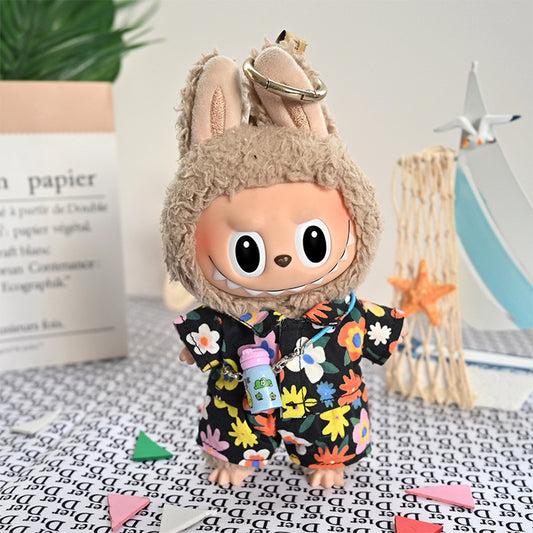 17cm Vinyl Plush Doll Clothes Rags Pendant Plush Coat Floral Skirt Clothing Accessories Doll Doll Clothes