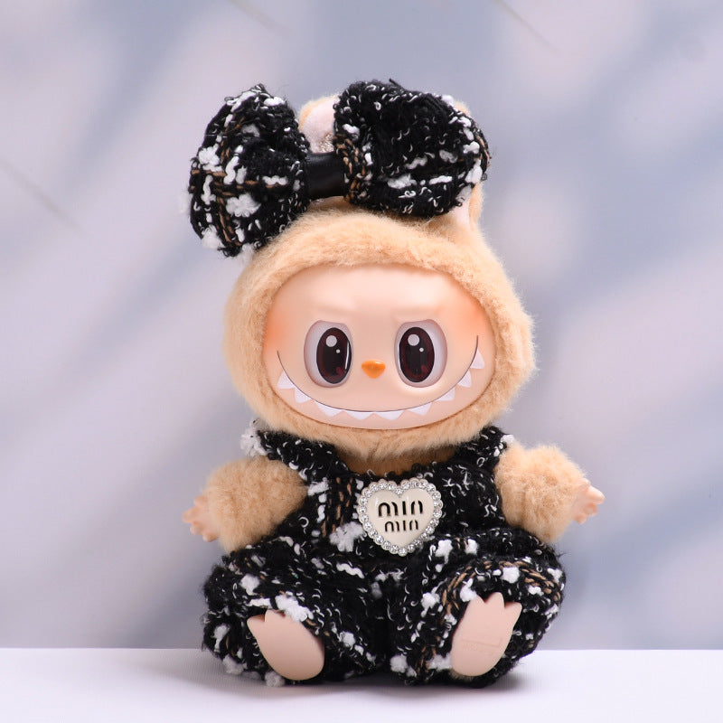 Only clothes] the first and second generation Labubu pendant clothes small fragrant style suspenders skirt cloth cloth doll clothes