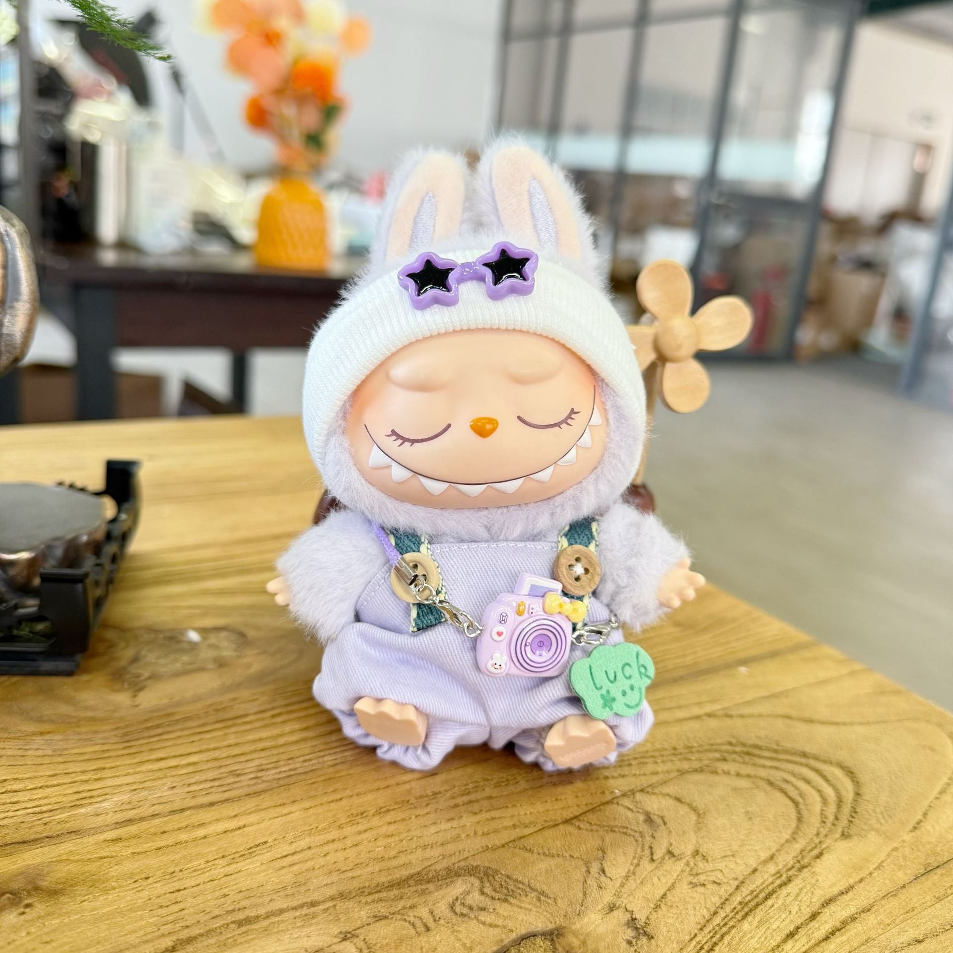 Only clothes] the first and second generation of cloth pendant clothes overalls hat star eye suit LABUBU change cute