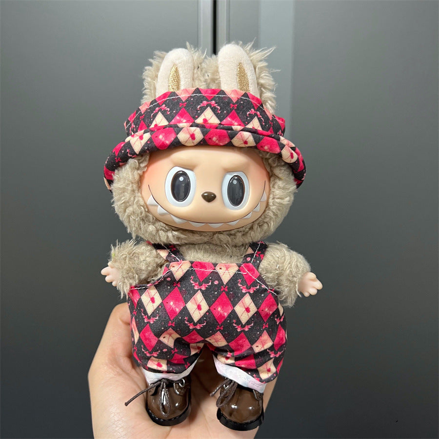 Labubu Wearable Doll Clothes 17cm Plush Cute Dress-Up Casual Outfit Skirt Fabric Clothes High Quality