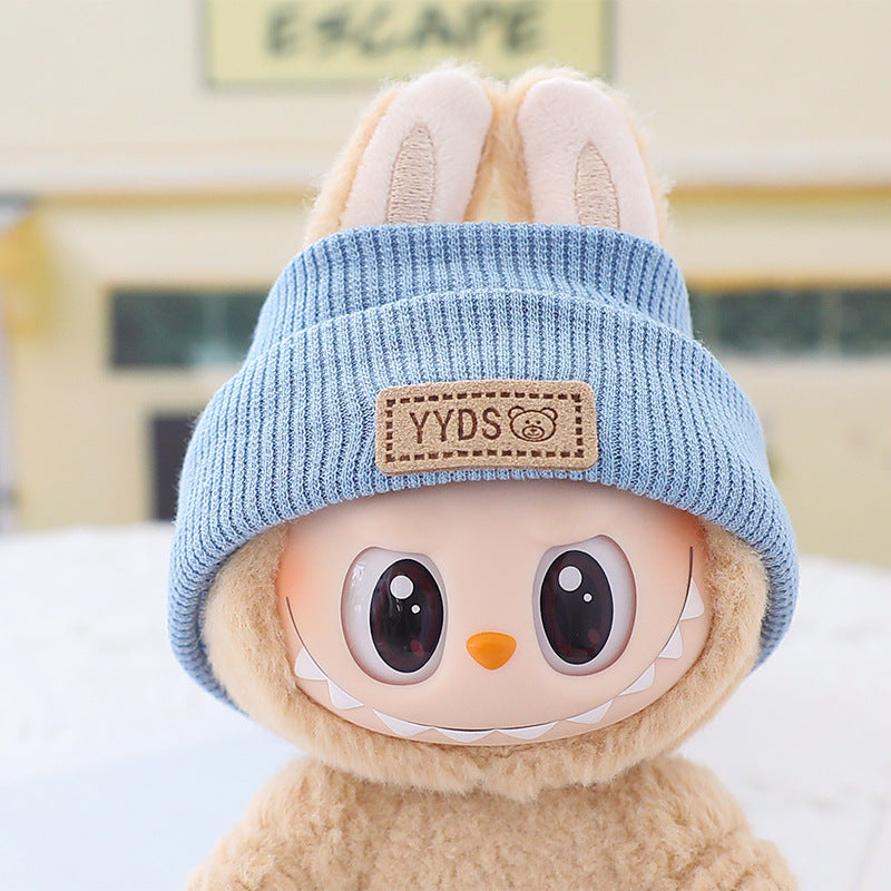 Only clothes labubu knitted wool hat labubu pendant sitting party doll clothes for the second generation