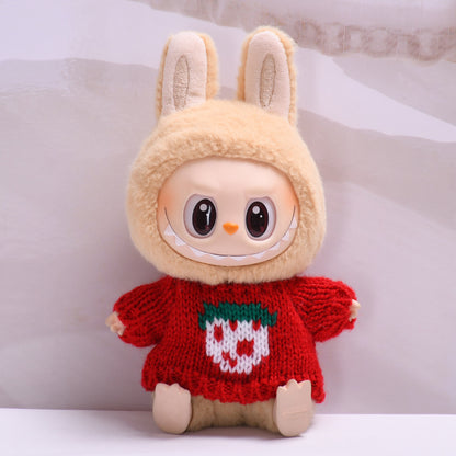 Labubu Doll Strawberry & Star Sweater Outfit for Pendant Dolls