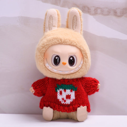 Labubu Doll Strawberry & Star Sweater Outfit for Pendant Dolls