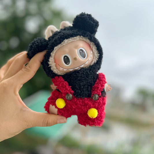 Only clothes] pull cloth clothes vinyl blind box 17CM pendant LABUBU doll doll Mickey suit new