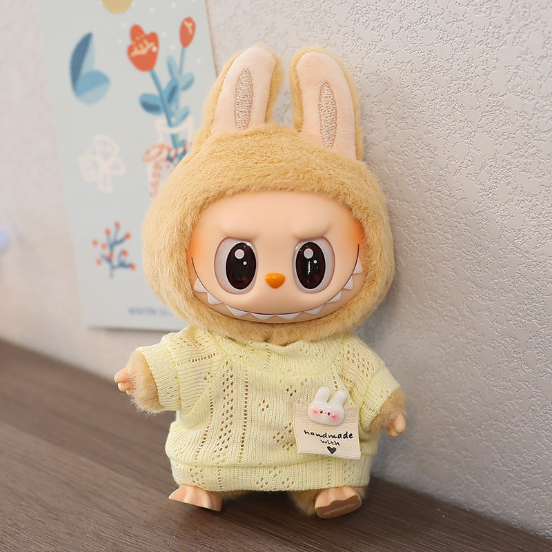 LABUBU Sitting Party Doll Rab Bub Macaron 2nd Generation Sitting Vinyl Doll Dress Dress for Dress