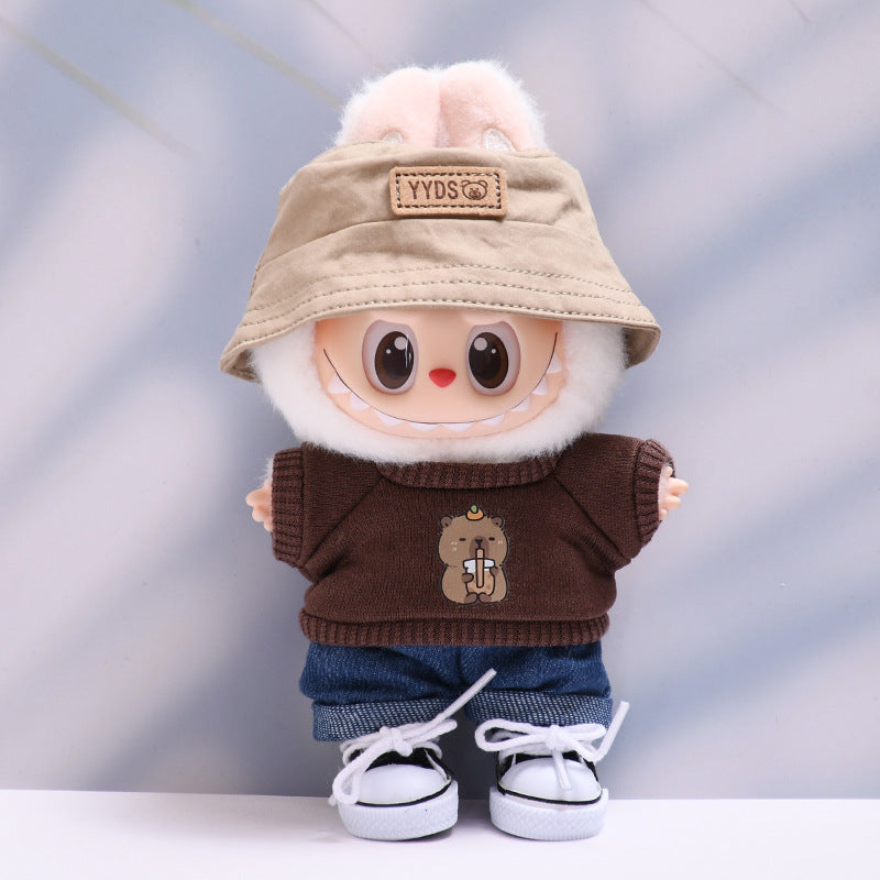 Only baby clothes] one or two generation pendant labubu clothes tide T-shirt jeans cap suit cloth baby clothes