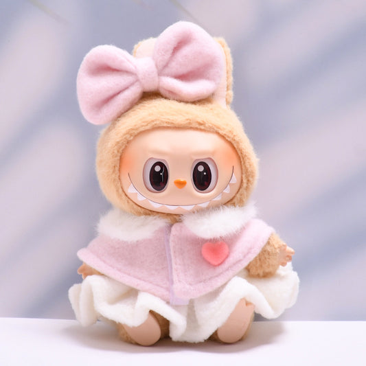 Only clothes] the first and second generation sit on the cloth cloth hanging clothes labubu doll wool cape skirt suit