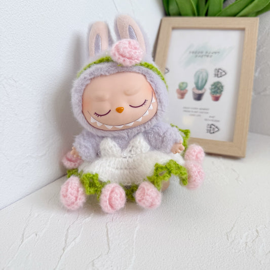 Labubu Handmade Doll Clothes Rose Fairy Labubu Replacement Heavy Woven Clothes Bikini Dress