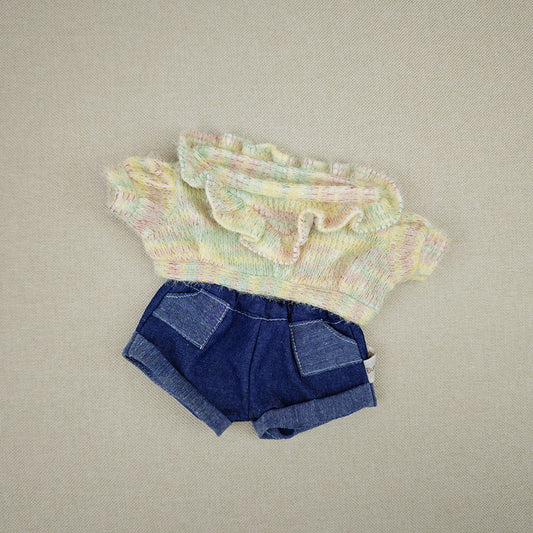 Labubu Time to Chill Plush Doll Outfit - 38cm Sweater Jeans Suit