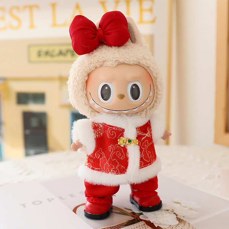 Labubu Labubu Heart Macaron Vinyl Face Blind Box Second Generation Doll Sit Party New Year suit