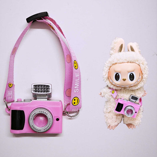 Labubu Doll Mini Camera Pendant - Black, Pink, Blue, Yellow