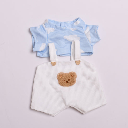 38cm Labubu Doll Bear Overalls Outfit & Shoes Set