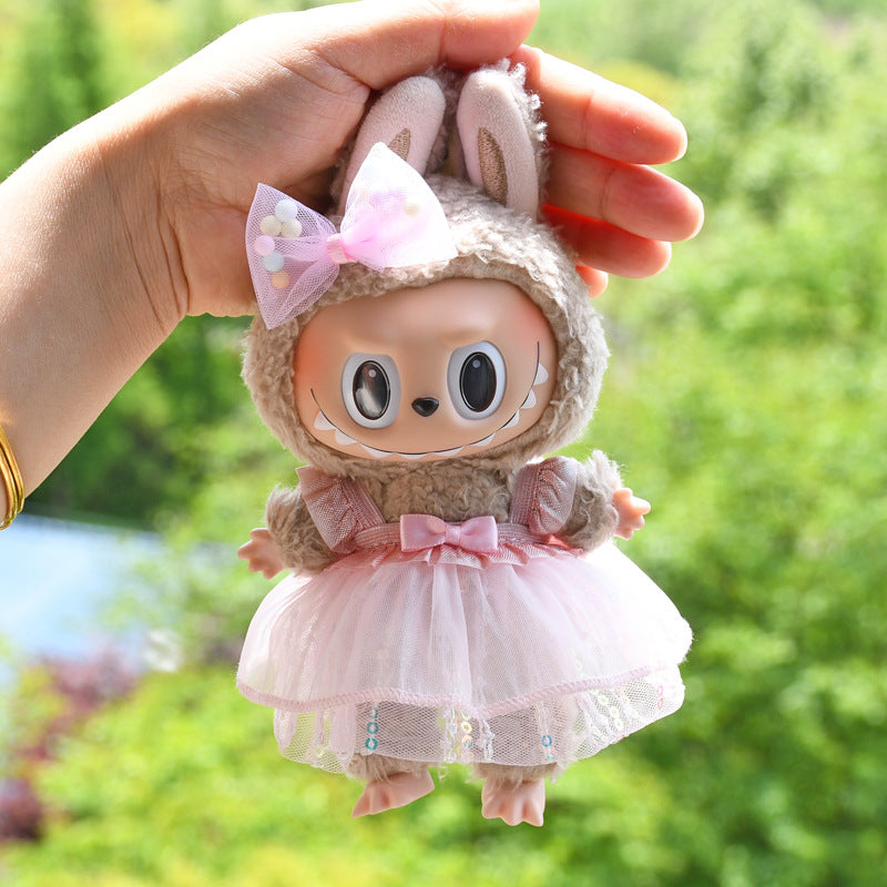 Only clothes] 17cm pendant pull cloth cloth for clothes spring and summer dress suit labubu baby dress cute