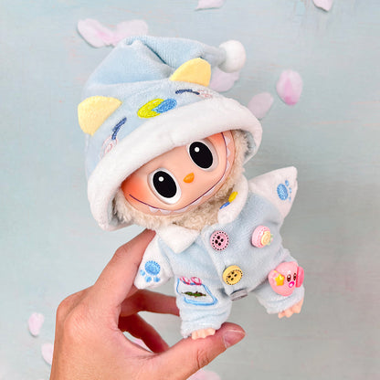 17cm Labubu Doll Clothes Set with Hat, Top, Skirt & Bag