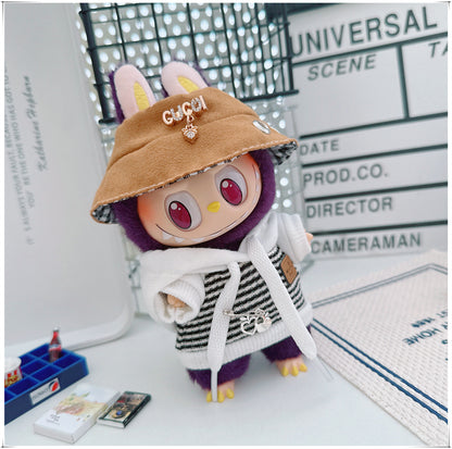 Labubu Doll Outfit - Striped Sweater & Hat Set for 17cm Labubu